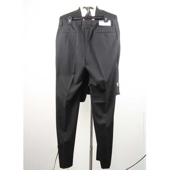 40L Van Heusen 2pc Suit Blazer Jacket Pant Size 33Wx33L Black E03305 - Picture 11 of 12